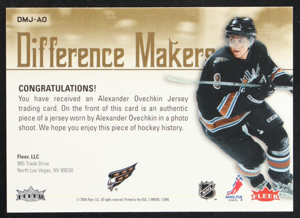 Alexander Ovechkin 2005-06 Ultra Difference Makers Jerseys #DMJAO RC at PristineAuction.com Alexander Ovechkin 2005-06 Ultra Difference Makers Jerseys #DMJAO RC at PristineAuction.com