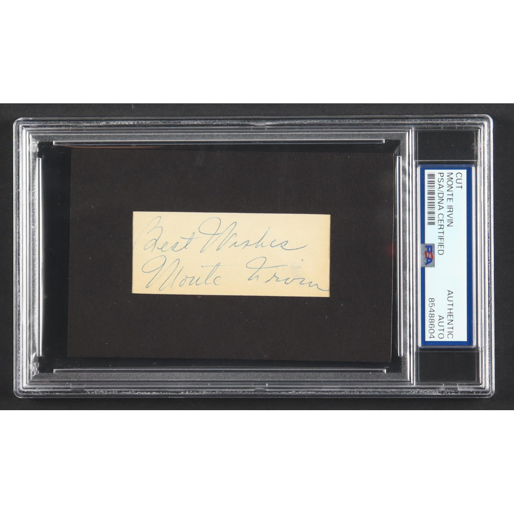 Monte Irvin Signed Cut "Best Wishes" (PSA) at PristineAuction.com Monte Irvin Signed Cut "Best Wishes" (PSA) at PristineAuction.com