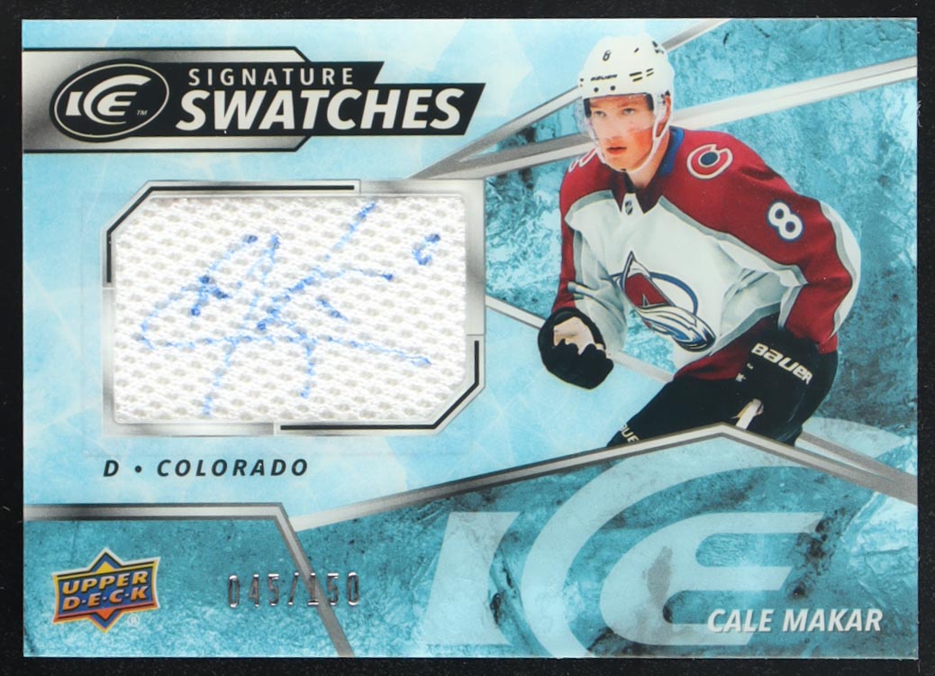 Cale Makar 2019-20 Upper Deck Ice Signature Swatches #SWMA #45/150 at PristineAuction.com Cale Makar 2019-20 Upper Deck Ice Signature Swatches #SWMA #45/150 at PristineAuction.com