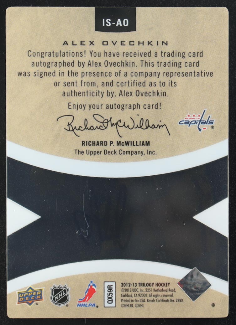 Alexander Ovechkin 2012-13 Upper Deck Trilogy Ice Scripts #ISAO at PristineAuction.com Alexander Ovechkin 2012-13 Upper Deck Trilogy Ice Scripts #ISAO at PristineAuction.com