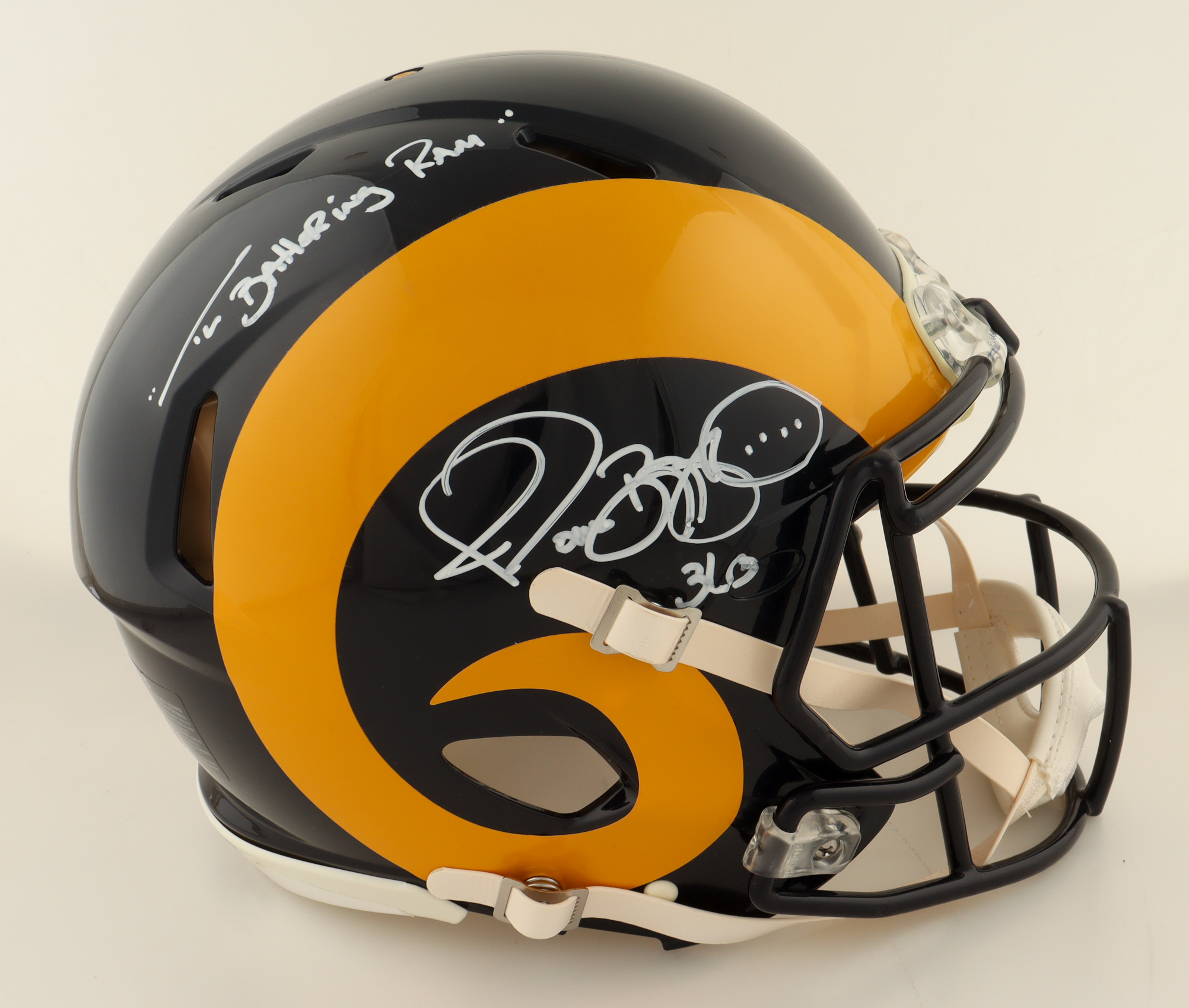 Jerome Bettis Signed Rams Full-Size Authentic On-Field Speed Helmet Inscribed "Battering Ram" (JSA) at PristineAuction.com Jerome Bettis Signed Rams Full-Size Authentic On-Field Speed Helmet Inscribed "Battering Ram" (JSA) at PristineAuction.com