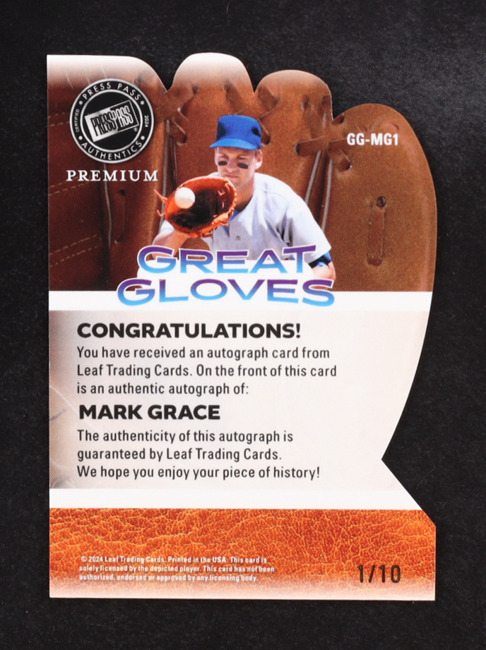Mark Grace 2024 Press Pass Premium Great Gloves Autographs Crystals #GGMG1 #1/10 at PristineAuction.com Mark Grace 2024 Press Pass Premium Great Gloves Autographs Crystals #GGMG1 #1/10 at PristineAuction.com