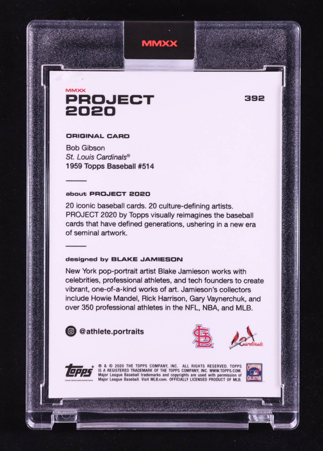 Bob Gibson 2020 Topps Project 2020 #392 Blake Jamieson at PristineAuction.com Bob Gibson 2020 Topps Project 2020 #392 Blake Jamieson at PristineAuction.com