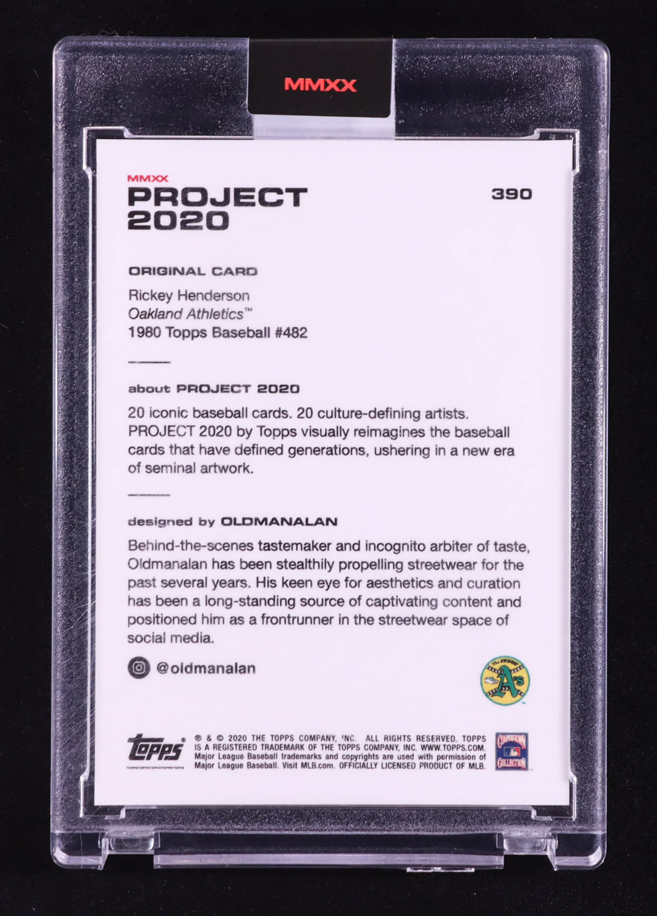 Rickey Henderson 2020 Topps Project 2020 #390 Oldmanalan at PristineAuction.com Rickey Henderson 2020 Topps Project 2020 #390 Oldmanalan at PristineAuction.com