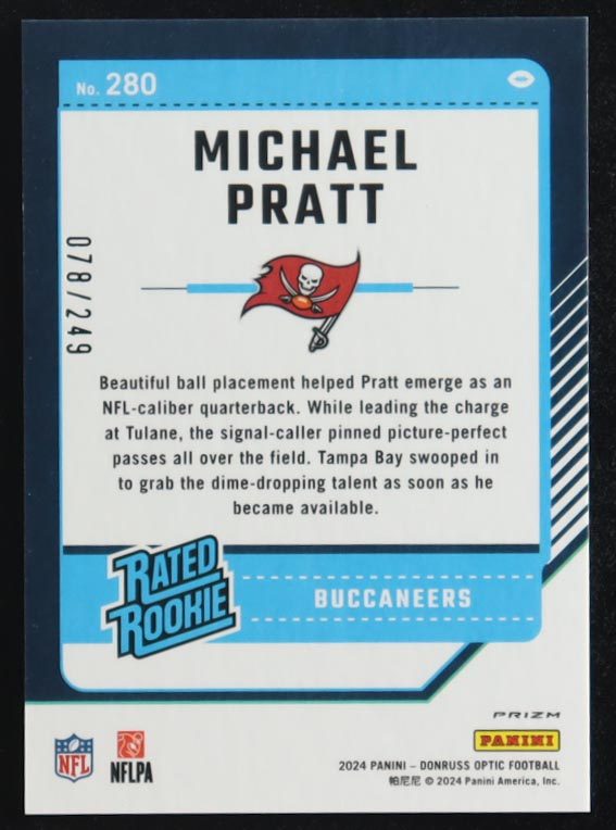 Michael Pratt 2024 Donruss Optic Orange #280 RR RC #75/249 at PristineAuction.com Michael Pratt 2024 Donruss Optic Orange #280 RR RC #75/249 at PristineAuction.com