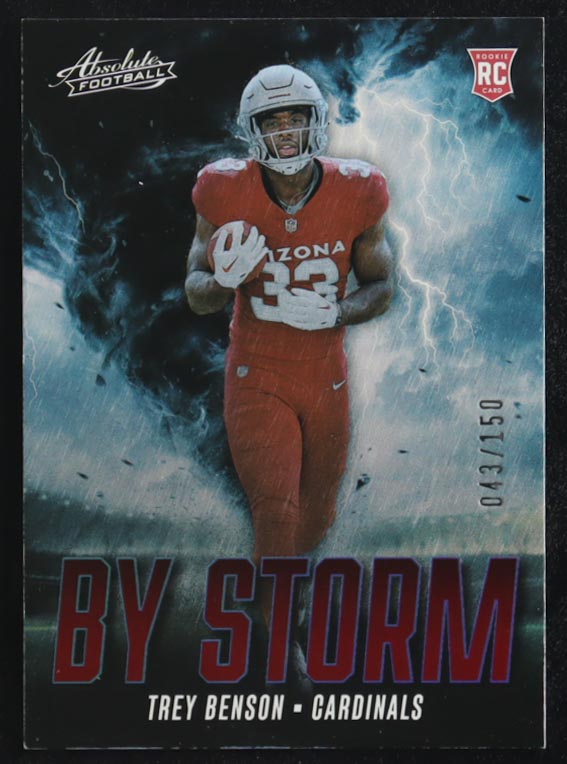 Trey Benson 2024 Absolute By Storm Spectrum Red #1 RC #43/150 at PristineAuction.com Trey Benson 2024 Absolute By Storm Spectrum Red #1 RC #43/150 at PristineAuction.com