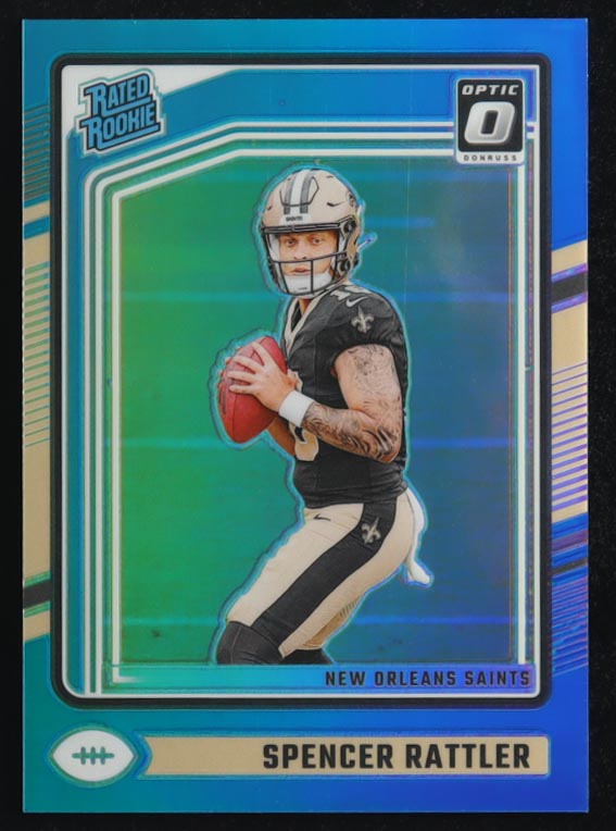 Spencer Rattler 2024 Donruss Optic Aqua #289 RR #123/299 at PristineAuction.com Spencer Rattler 2024 Donruss Optic Aqua #289 RR #123/299 at PristineAuction.com