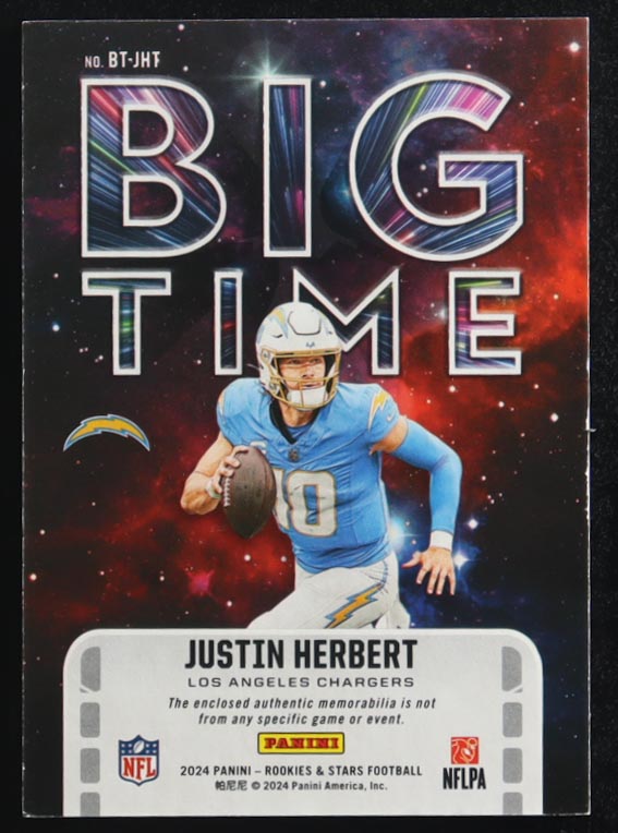 Justin Herbert 2024 Rookies and Stars Big Time Materials Prime #12 #43/49 at PristineAuction.com Justin Herbert 2024 Rookies and Stars Big Time Materials Prime #12 #43/49 at PristineAuction.com