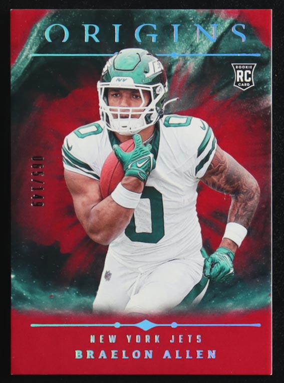Braelon Allen 2024 Panini Origins Red #101 RC #65/149 at PristineAuction.com Braelon Allen 2024 Panini Origins Red #101 RC #65/149 at PristineAuction.com