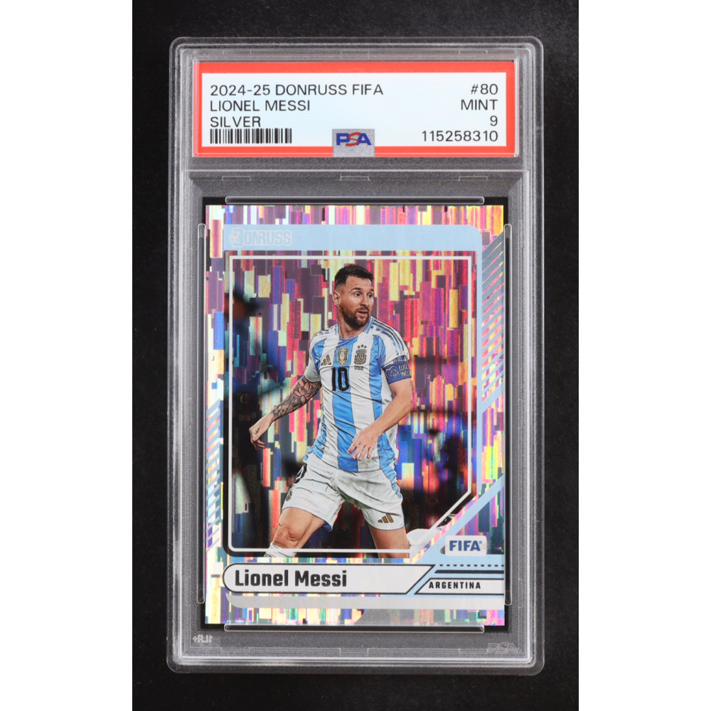 Lionel Messi 2024-25 Donruss Fifa Silver #80 (PSA 9) at PristineAuction.com