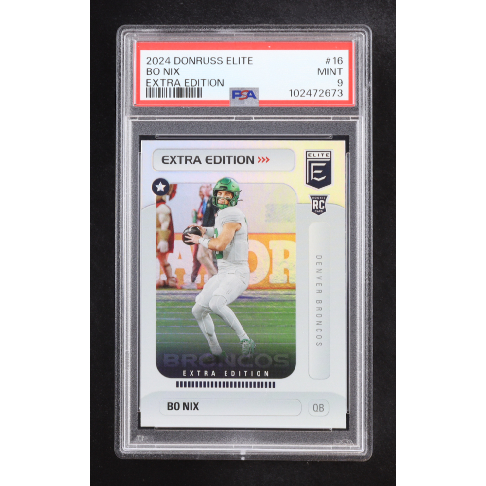 Bo Nix 2024 Donruss Elite Extra Edition #16 RC (PSA 9) at PristineAuction.com Bo Nix 2024 Donruss Elite Extra Edition #16 RC (PSA 9) at PristineAuction.com