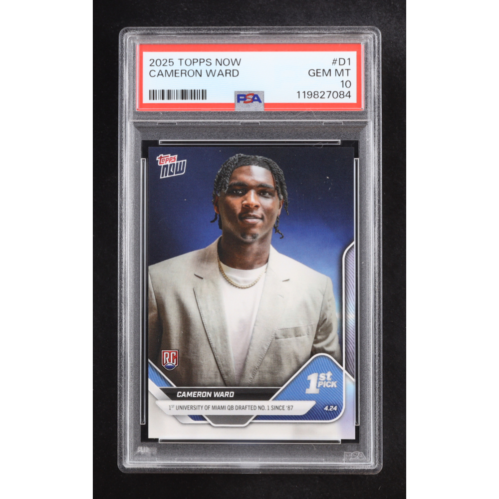 Cam Ward 2025 Topps Now #D1 RC (PSA 10) at PristineAuction.com