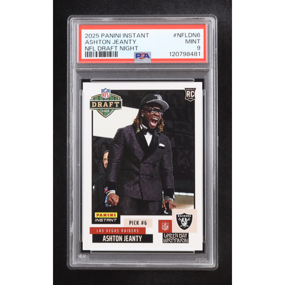 Ashton Jeanty 2025 Panini Instant #NFLDN-6 | NFL Draft Night RC (PSA 9) at PristineAuction.com