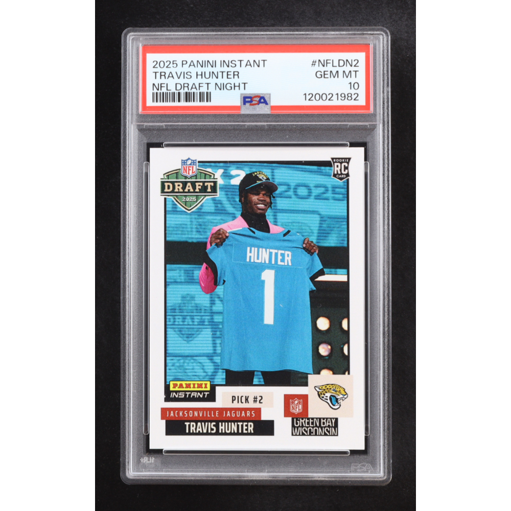 Travis Hunter 2025 Panini Instant #NFLDN-2 | NFL Draft Night RC (PSA 10) at PristineAuction.com