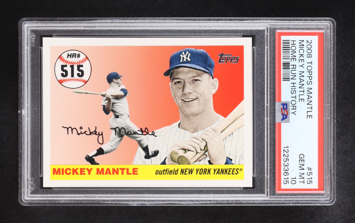 Mickey Mantle 2008 Topps Mantle Home Run History #515 (PSA 10) at PristineAuction.com Mickey Mantle 2008 Topps Mantle Home Run History #515 (PSA 10) at PristineAuction.com