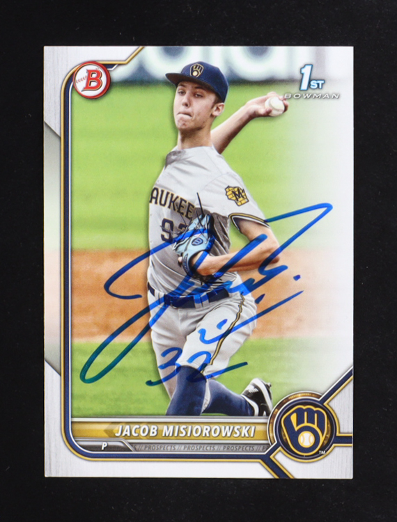 Jacob Misiorowski Signed 2022 Bowman Draft #BD132 RC (JSA) at PristineAuction.com Jacob Misiorowski Signed 2022 Bowman Draft #BD132 RC (JSA) at PristineAuction.com