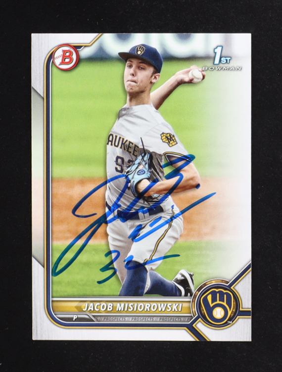 Jacob Misiorowski Signed 2022 Bowman Draft #BD132 RC (JSA) at PristineAuction.com Jacob Misiorowski Signed 2022 Bowman Draft #BD132 RC (JSA) at PristineAuction.com