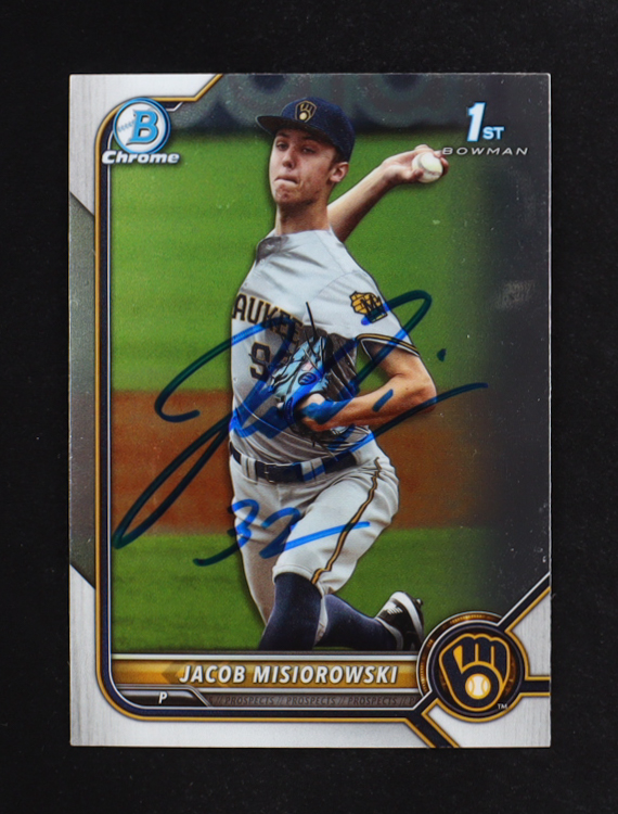 Jacob Misiorowski Signed 2022 Bowman Chrome Draft #BDC132 RC (JSA) at PristineAuction.com Jacob Misiorowski Signed 2022 Bowman Chrome Draft #BDC132 RC (JSA) at PristineAuction.com
