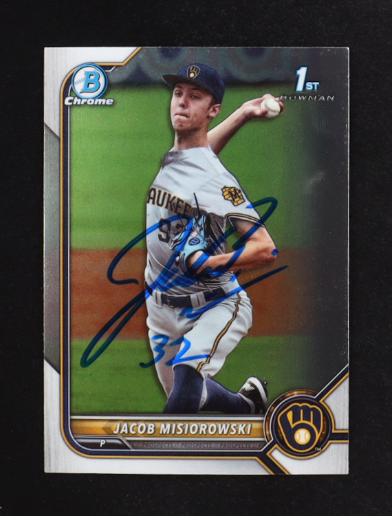 Jacob Misiorowski Signed 2022 Bowman Chrome Draft #BDC132 RC (JSA) at PristineAuction.com Jacob Misiorowski Signed 2022 Bowman Chrome Draft #BDC132 RC (JSA) at PristineAuction.com