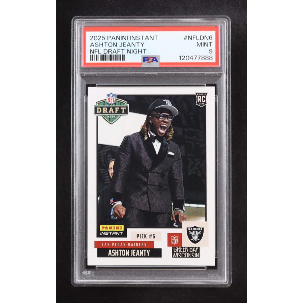 Ashton Jeanty 2025 Panini Instant #NFLDN-6 | NFL Draft Night RC (PSA 9) at PristineAuction.com