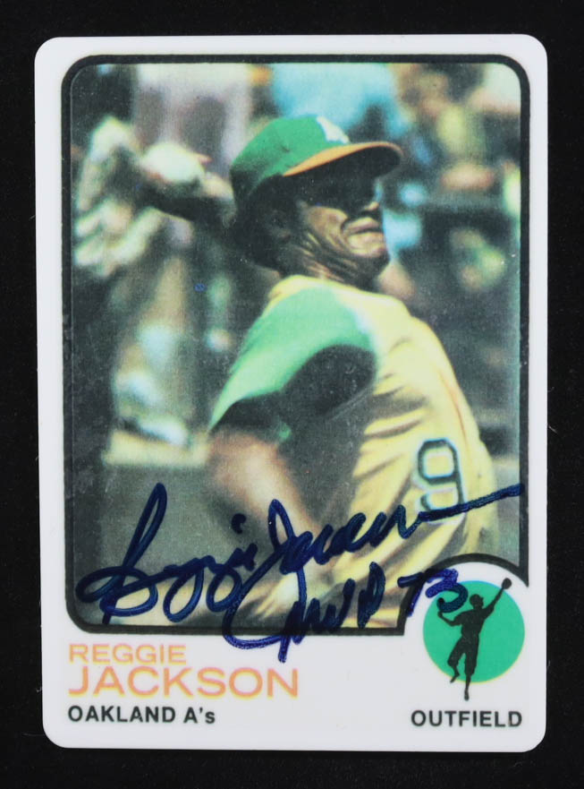 Reggie Jackson Signed Topps Ceramic Card #NNO #220/563 Inscribed "MVP 73" (Beckett) at PristineAuction.com Reggie Jackson Signed Topps Ceramic Card #NNO #220/563 Inscribed "MVP 73" (Beckett) at PristineAuction.com