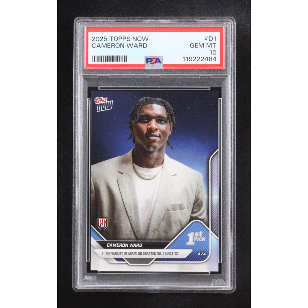 Cam Ward 2025 Topps Now #D1 RC (PSA 10) at PristineAuction.com