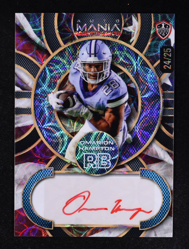 Omarion Hampton 2024 Wild Card Auto Mania Autographs Kaleidoscope #AMACOH RC #24/25 at PristineAuction.com Omarion Hampton 2024 Wild Card Auto Mania Autographs Kaleidoscope #AMACOH RC #24/25 at PristineAuction.com