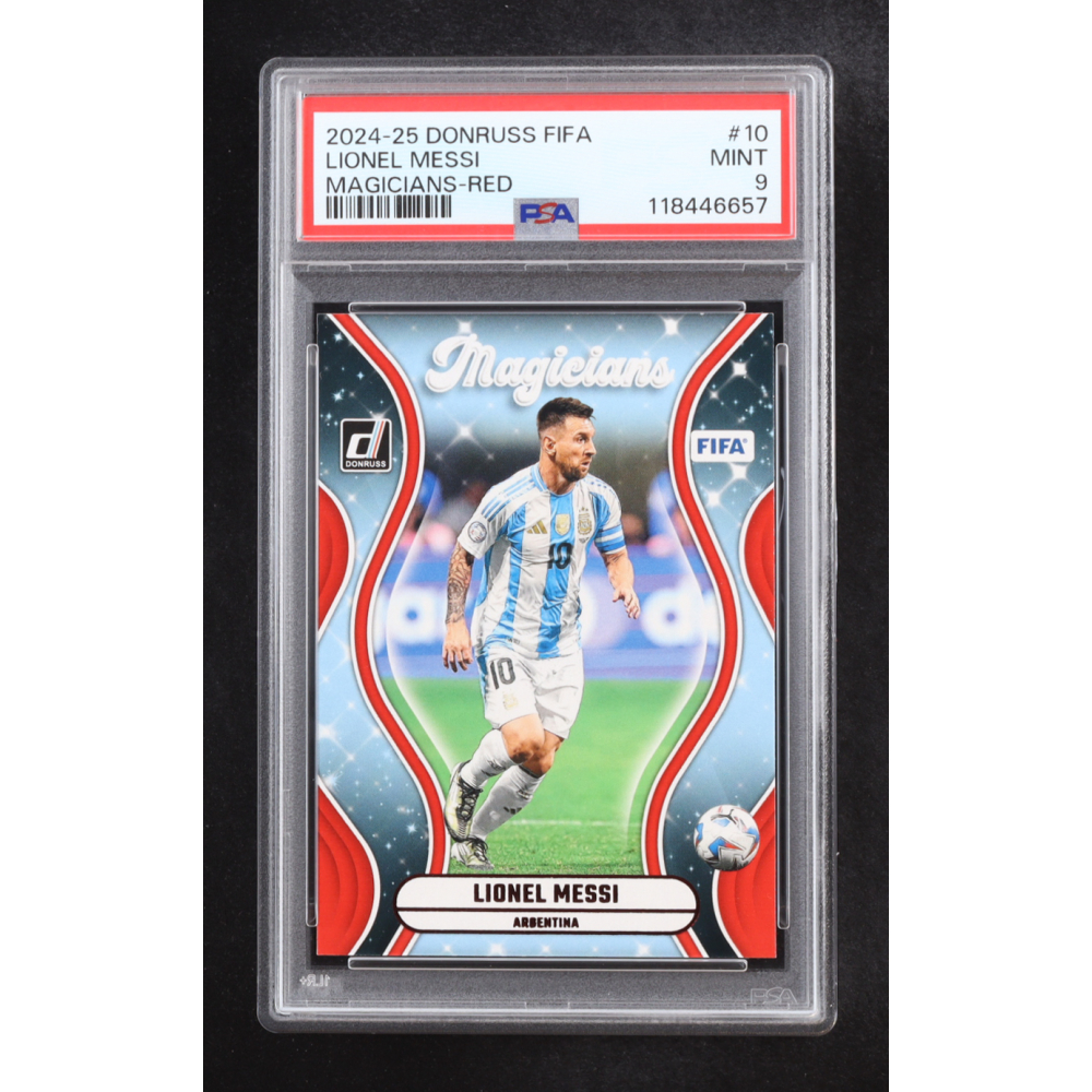 Lionel Messi 2024-25 Donruss Fifa Magicians Red #10 (PSA 9) at PristineAuction.com