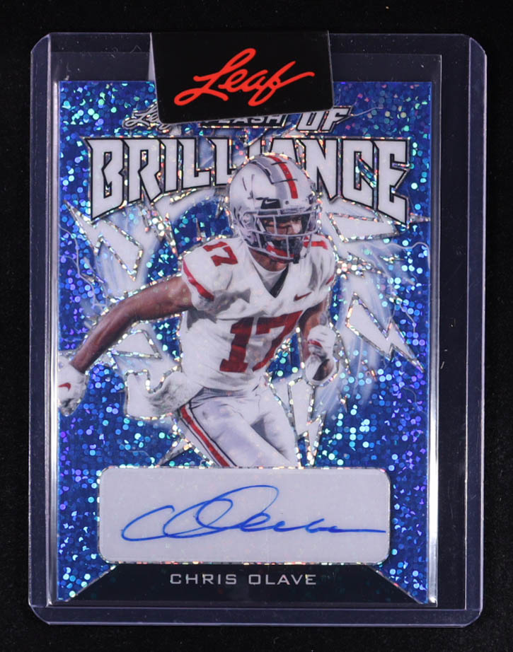 Chris Olave 2022 Leaf Flash Flash of Brilliance Autographs Blue #FBCO1 EXCH RC #5/25 at PristineAuction.com Chris Olave 2022 Leaf Flash Flash of Brilliance Autographs Blue #FBCO1 EXCH RC #5/25 at PristineAuction.com