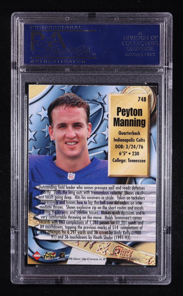Peyton Manning 1998 CE Supreme Season Review #74B RC (PSA 9) at PristineAuction.com Peyton Manning 1998 CE Supreme Season Review #74B RC (PSA 9) at PristineAuction.com