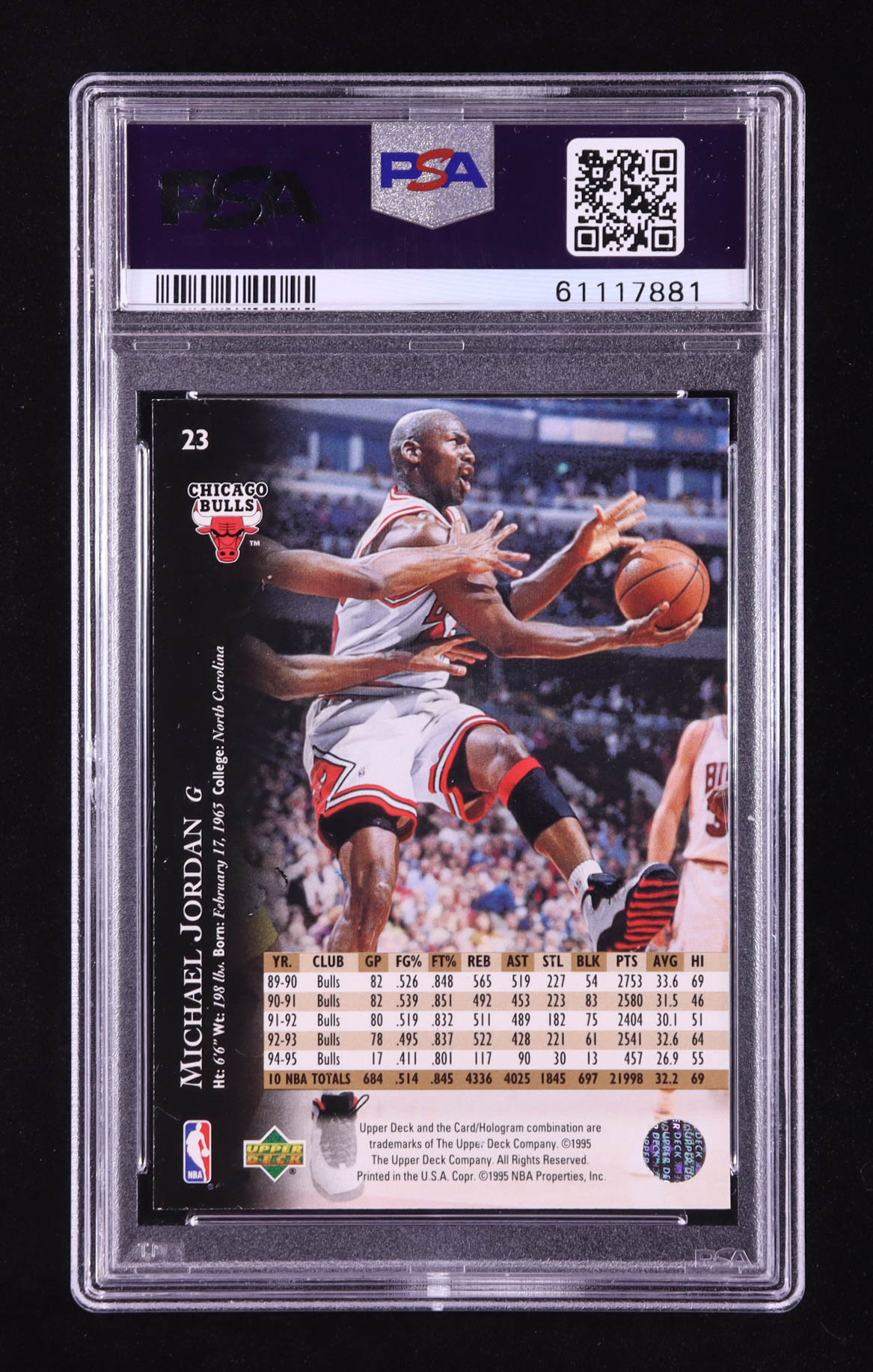 Michael Jordan 1995-96 Upper Deck #23 (PSA 9) at PristineAuction.com Michael Jordan 1995-96 Upper Deck #23 (PSA 9) at PristineAuction.com