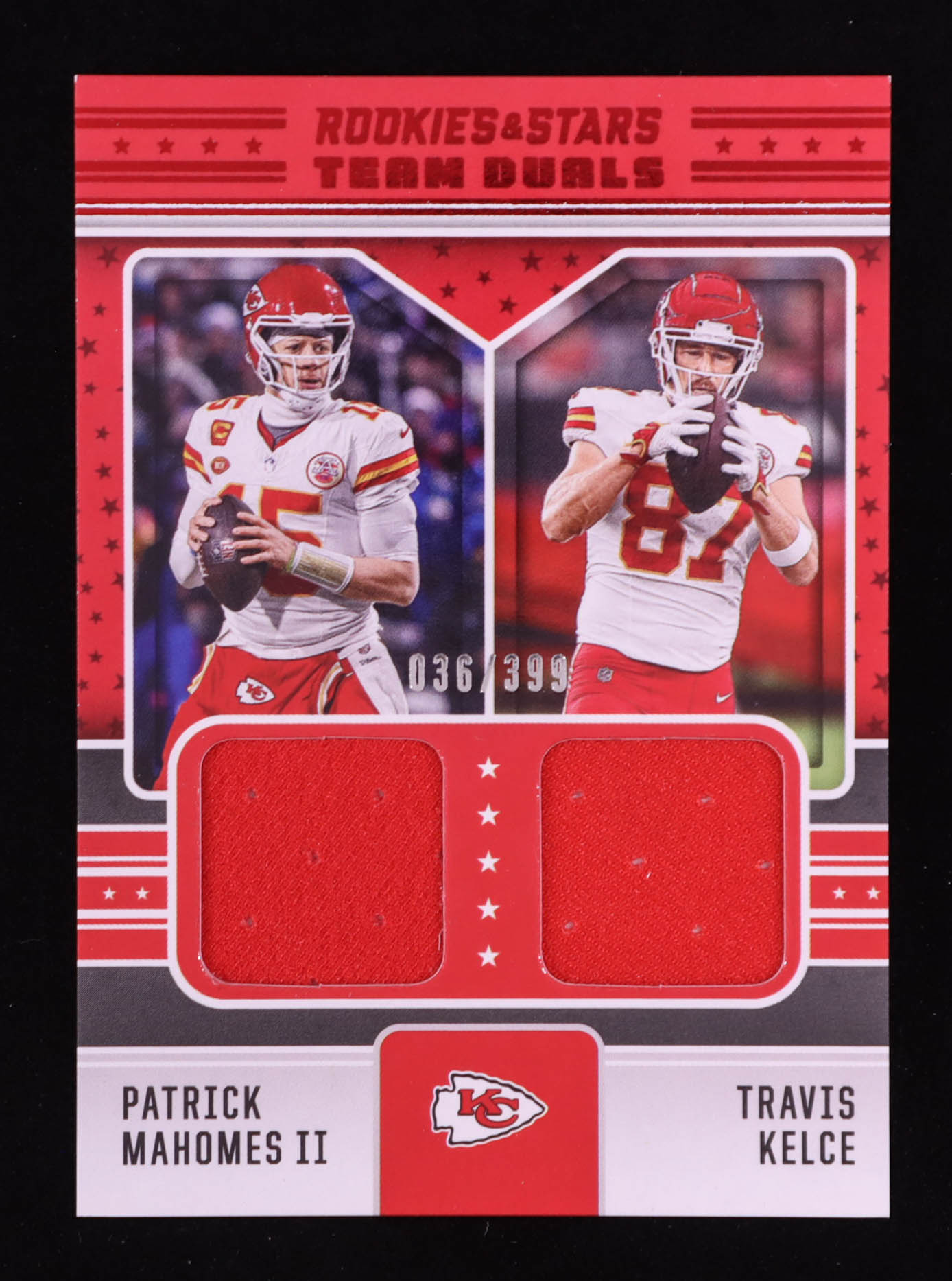 Patrick Mahomes II / Travis Kelce 2024 Rookies and Stars Team Dual Jerseys #14 #036/399 at PristineAuction.com Patrick Mahomes II / Travis Kelce 2024 Rookies and Stars Team Dual Jerseys #14 #036/399 at PristineAuction.com