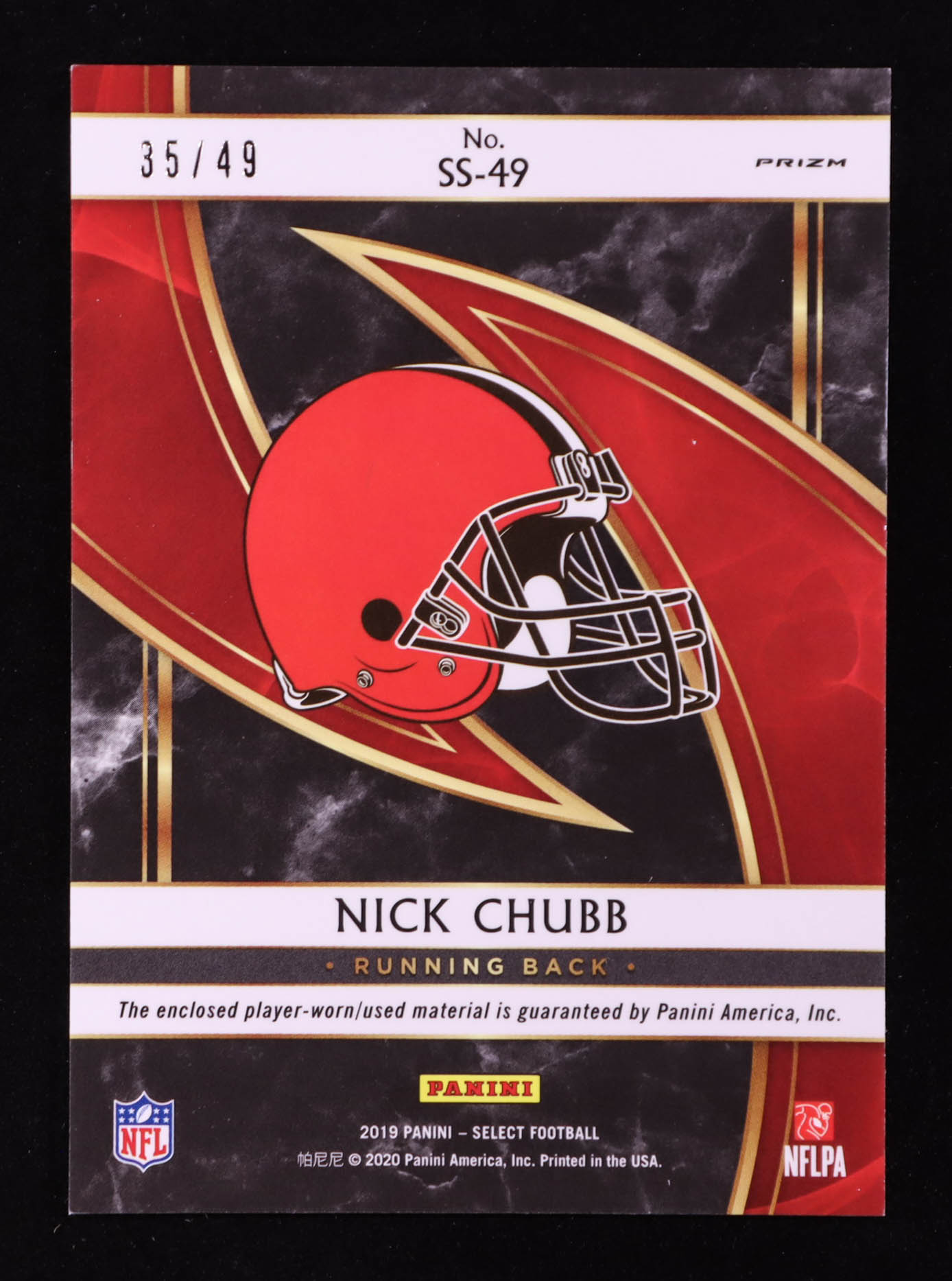 Nick Chubb 2019 Select Select Swatches Prizm Copper #49 #35/49 at PristineAuction.com Nick Chubb 2019 Select Select Swatches Prizm Copper #49 #35/49 at PristineAuction.com