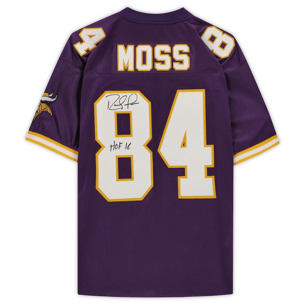 Randy Moss Signed Vikings Mitchell & Ness Authentic Jersey Inscribed "HOF 18" (Fanatics) at PristineAuction.com Randy Moss Signed Vikings Mitchell & Ness Authentic Jersey Inscribed "HOF 18" (Fanatics) at PristineAuction.com