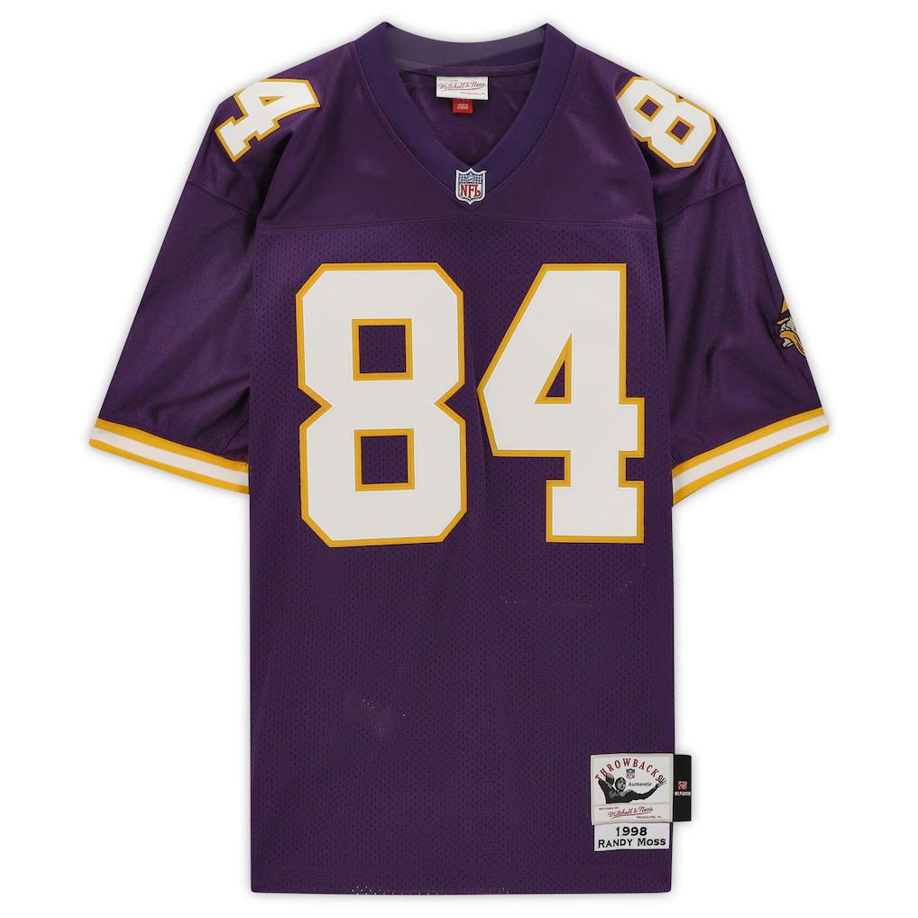 Randy Moss Signed Vikings Mitchell & Ness Authentic Jersey Inscribed "HOF 18" (Fanatics) at PristineAuction.com Randy Moss Signed Vikings Mitchell & Ness Authentic Jersey Inscribed "HOF 18" (Fanatics) at PristineAuction.com