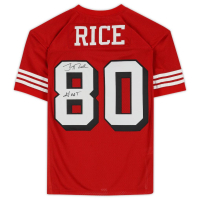 Jerry Rice Signed 49ers Mitchell & Ness Authentic Jersey Inscribed "GOAT" (Fanatics) at PristineAuction.com