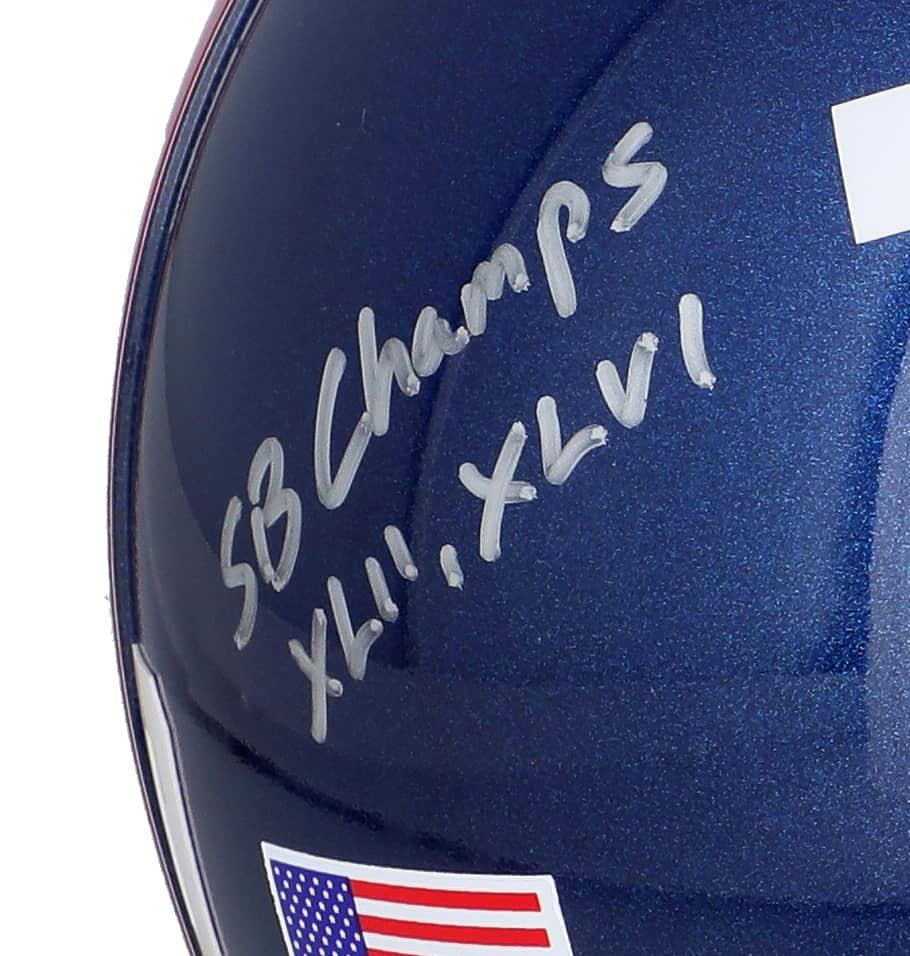 Eli Manning Signed Giants Full-Size Authentic On-Field Helmet Inscribed "SB Champs XLII, XLVI" & "SB MVP XLII, XLVI" (Steiner) at PristineAuction.com Eli Manning Signed Giants Full-Size Authentic On-Field Helmet Inscribed "SB Champs XLII, XLVI" & "SB MVP XLII, XLVI" (Steiner) at PristineAuction.com