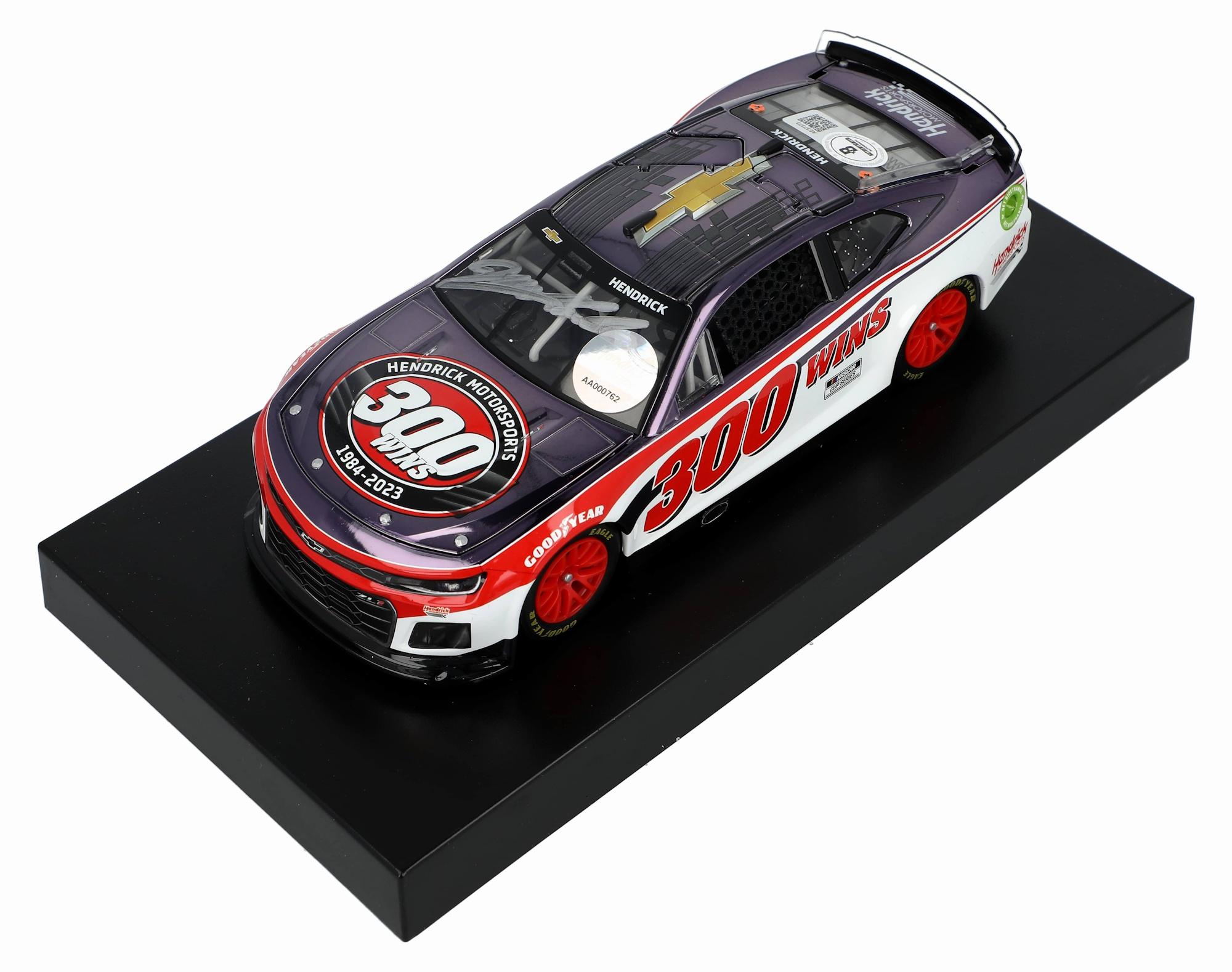 Jeff Gordon Signed NASCAR Hendrick Motorsports 300 Cup Series Wins Color Chrome Finish 2023 Camaro ZL1 1:24 Scale Diecast Car (Beckett & Hendrick) at PristineAuction.com Jeff Gordon Signed NASCAR Hendrick Motorsports 300 Cup Series Wins Color Chrome Finish 2023 Camaro ZL1 1:24 Scale Diecast Car (Beckett & Hendrick) at PristineAuction.com