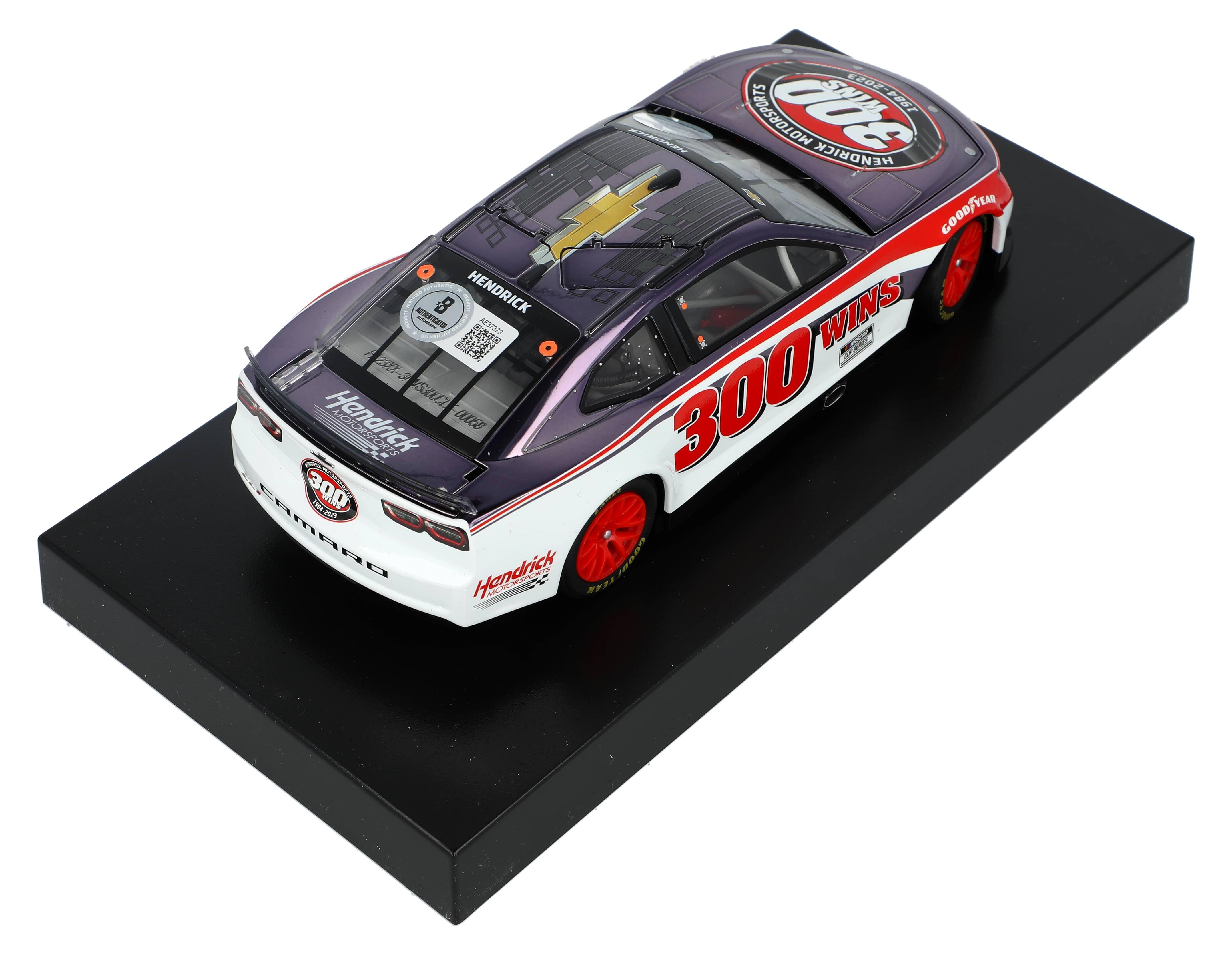 Jeff Gordon Signed NASCAR Hendrick Motorsports 300 Cup Series Wins Color Chrome Finish 2023 Camaro ZL1 1:24 Scale Diecast Car (Beckett & Hendrick) at PristineAuction.com Jeff Gordon Signed NASCAR Hendrick Motorsports 300 Cup Series Wins Color Chrome Finish 2023 Camaro ZL1 1:24 Scale Diecast Car (Beckett & Hendrick) at PristineAuction.com