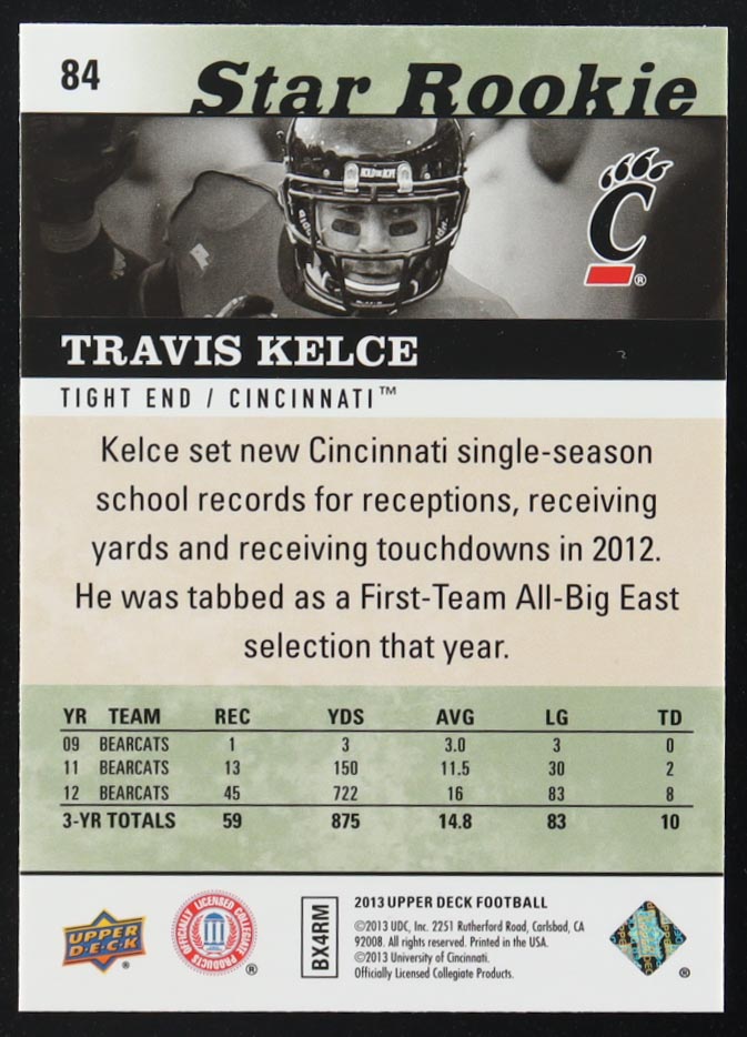 Travis Kelce 2013 Upper Deck #84 RC at PristineAuction.com Travis Kelce 2013 Upper Deck #84 RC at PristineAuction.com