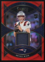 Drake Maye 2024 Select Rookie Swatches Prizm Red #21 RC at PristineAuction.com