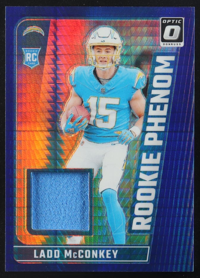 Ladd McConkey 2024 Donruss Optic Rookie Phenoms Blue Hyper #24 RC at PristineAuction.com Ladd McConkey 2024 Donruss Optic Rookie Phenoms Blue Hyper #24 RC at PristineAuction.com