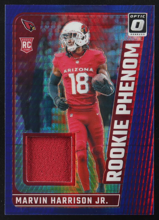 Marvin Harrison Jr. 2024 Donruss Optic Rookie Phenoms Blue Hyper #30 RC at PristineAuction.com Marvin Harrison Jr. 2024 Donruss Optic Rookie Phenoms Blue Hyper #30 RC at PristineAuction.com