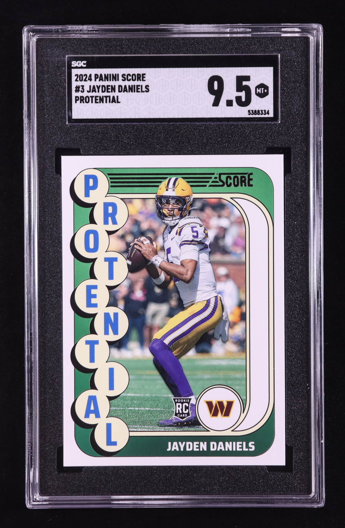 Jayden Daniels 2024 Score Protential #3 RC (SGC 9.5) at PristineAuction.com Jayden Daniels 2024 Score Protential #3 RC (SGC 9.5) at PristineAuction.com