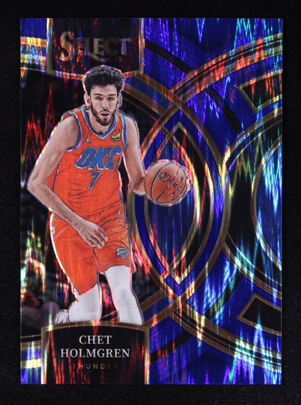 Chet Holmgren 2023-24 Select Prizms Blue Flash #160 #77/99 at PristineAuction.com Chet Holmgren 2023-24 Select Prizms Blue Flash #160 #77/99 at PristineAuction.com