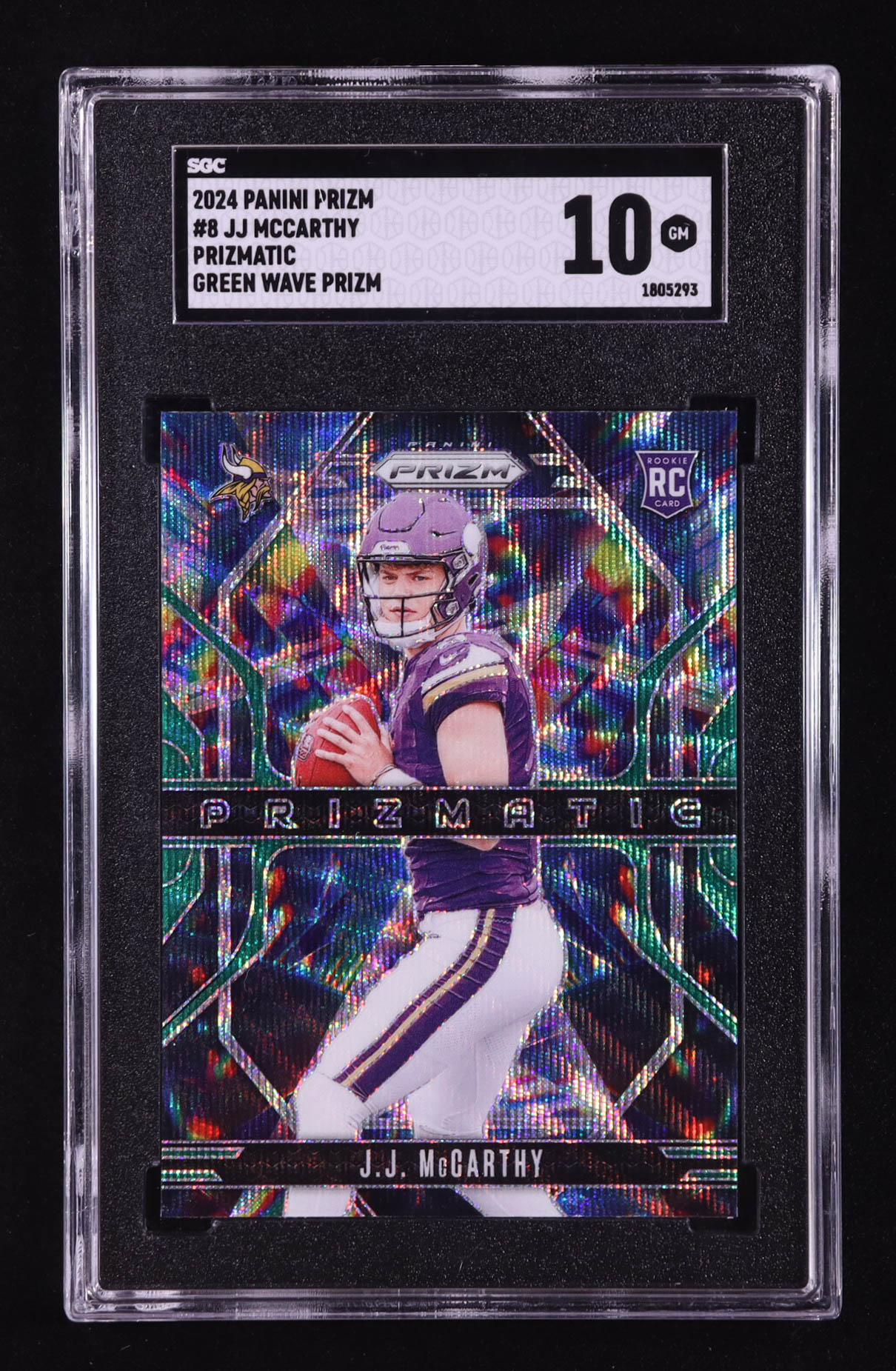 JJ McCarthy 2024 Panini Prizm Prizmatic Prizms Green Wave #8 RC (SGC 10) at PristineAuction.com JJ McCarthy 2024 Panini Prizm Prizmatic Prizms Green Wave #8 RC (SGC 10) at PristineAuction.com