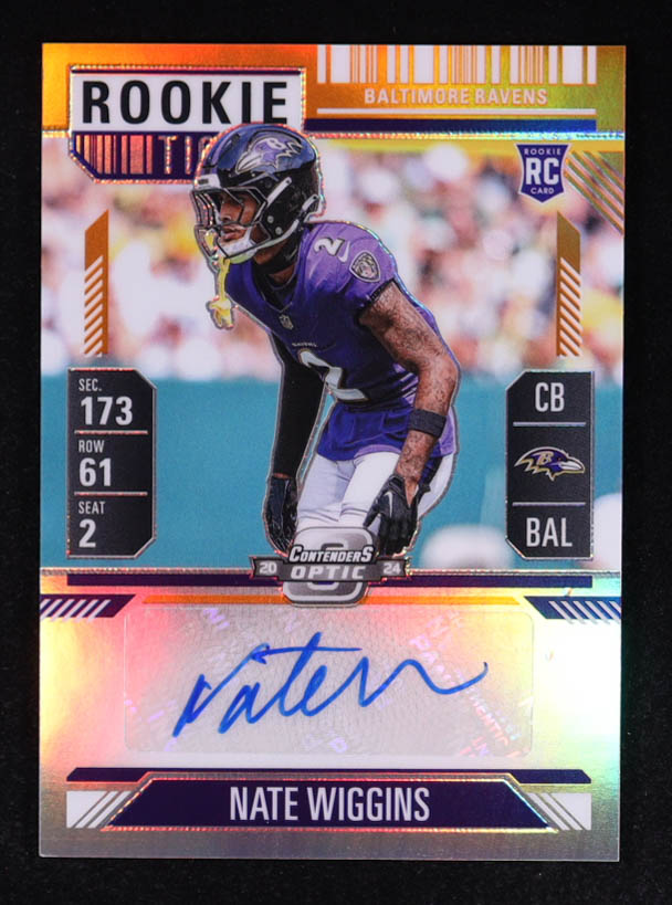 Nate Wiggins 2024 Panini Contenders Optic Orange #148 Autograph RC #48/50 at PristineAuction.com Nate Wiggins 2024 Panini Contenders Optic Orange #148 Autograph RC #48/50 at PristineAuction.com