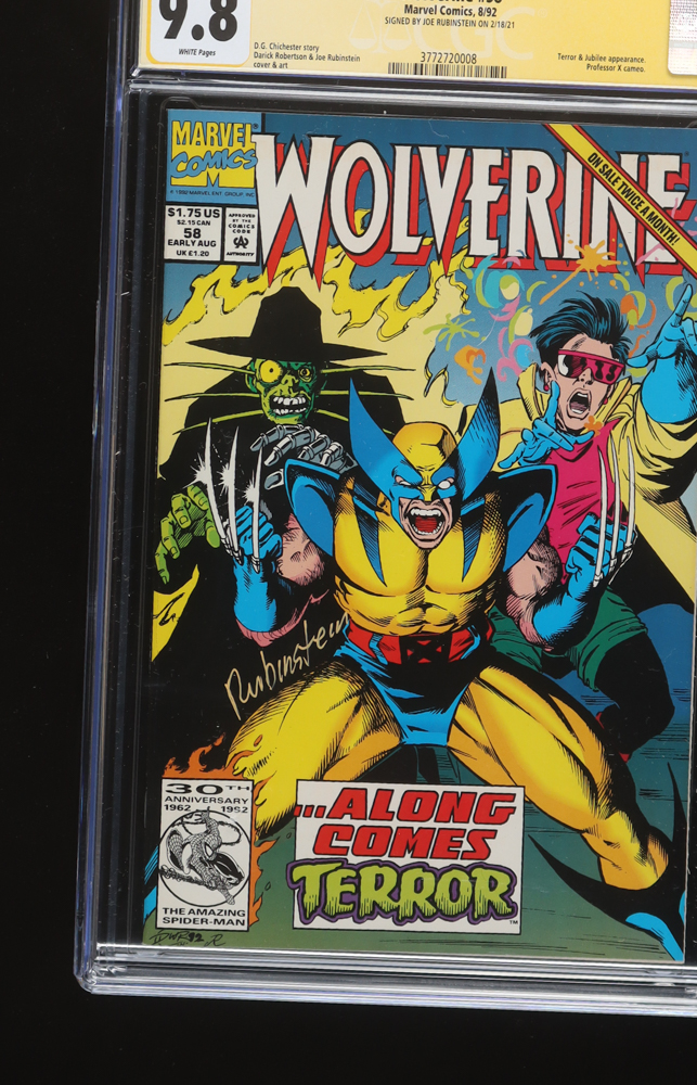 Josef Rubinstein Signed 1992 "Wolverine" Issue #58 Marvel Comic Book (CGC 9.8) at PristineAuction.com Josef Rubinstein Signed 1992 "Wolverine" Issue #58 Marvel Comic Book (CGC 9.8) at PristineAuction.com