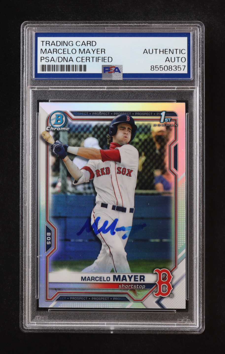 Marcelo Mayer Signed 2021 Bowman Chrome Draft Refractors #BDC174 RC (PSA | Auto Grade PSA Authentic) at PristineAuction.com Marcelo Mayer Signed 2021 Bowman Chrome Draft Refractors #BDC174 RC (PSA | Auto Grade PSA Authentic) at PristineAuction.com