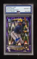 Jesus Made Signed 2025 Bowman Chrome Prospects Purple RayWave Refractors #BCP50 #074/250 RC (PSA | Auto Grade PSA 10) at PristineAuction.com